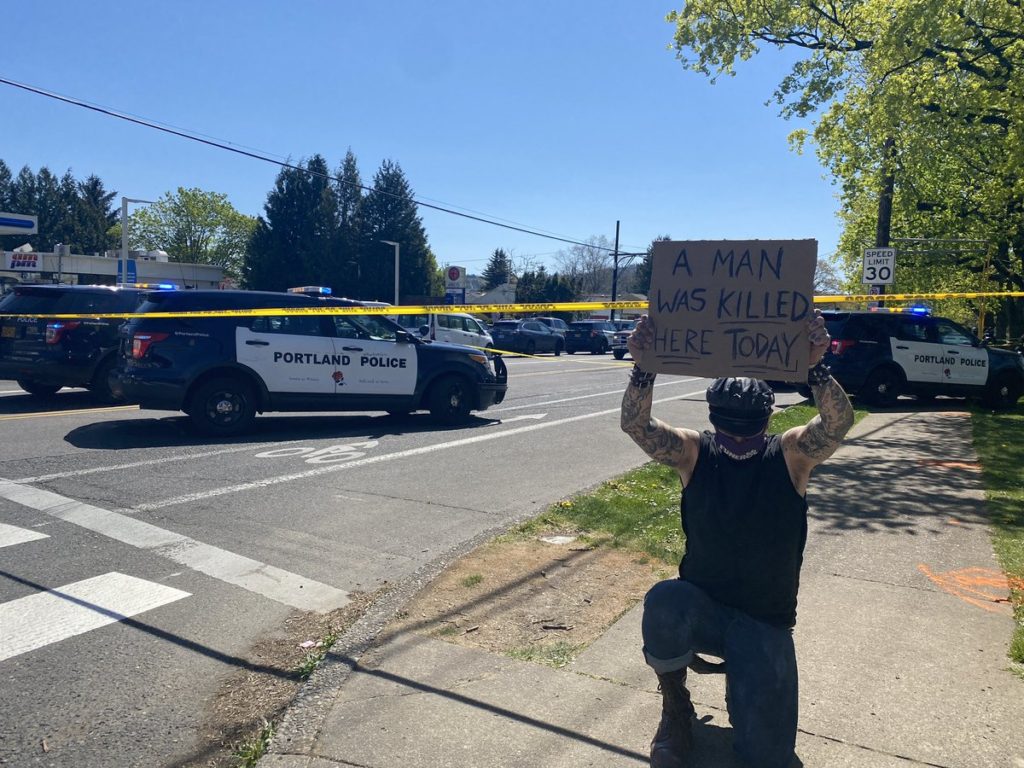 "A man was killed here today"