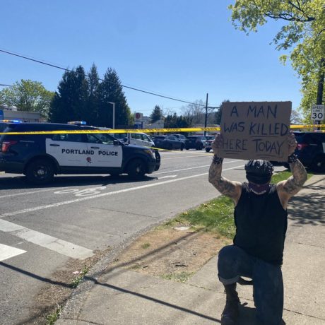 "A man was killed here today"